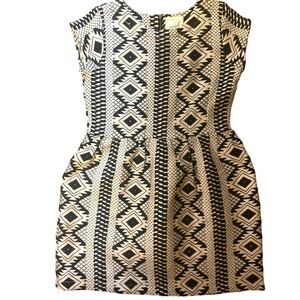 Peek Monochrome Geometric Pattern Dress